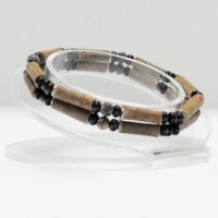 X24D, Pulsera doble con Jaspe Leopardo