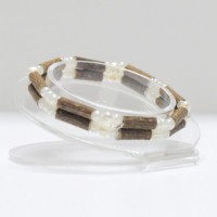 D04, Pulsera doble con Perlas de Agua dulce
