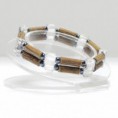 X37D, Pulsera doble con cuarzo blanco
